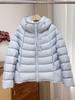 European fashion light soft white duck down puffs ribs down jacket women's small hooded thickened warm jacket