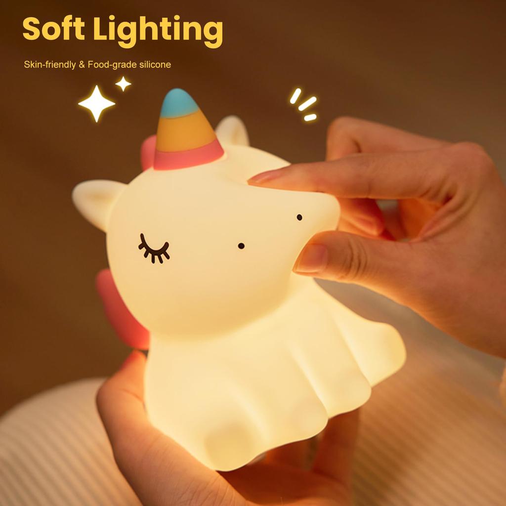 LED Wiederaufladbare Nachtlampe Tippen zum Benutzen Dimmbare Nachttischlampe Silikon Niedlich Tragbare Tierlampe für Mädchen Jungen Zimmer Deko