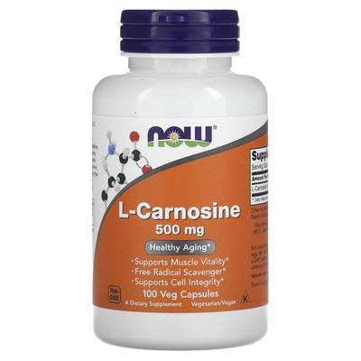 L-Carnosine, 500 Mg, 100 Veg Capsules