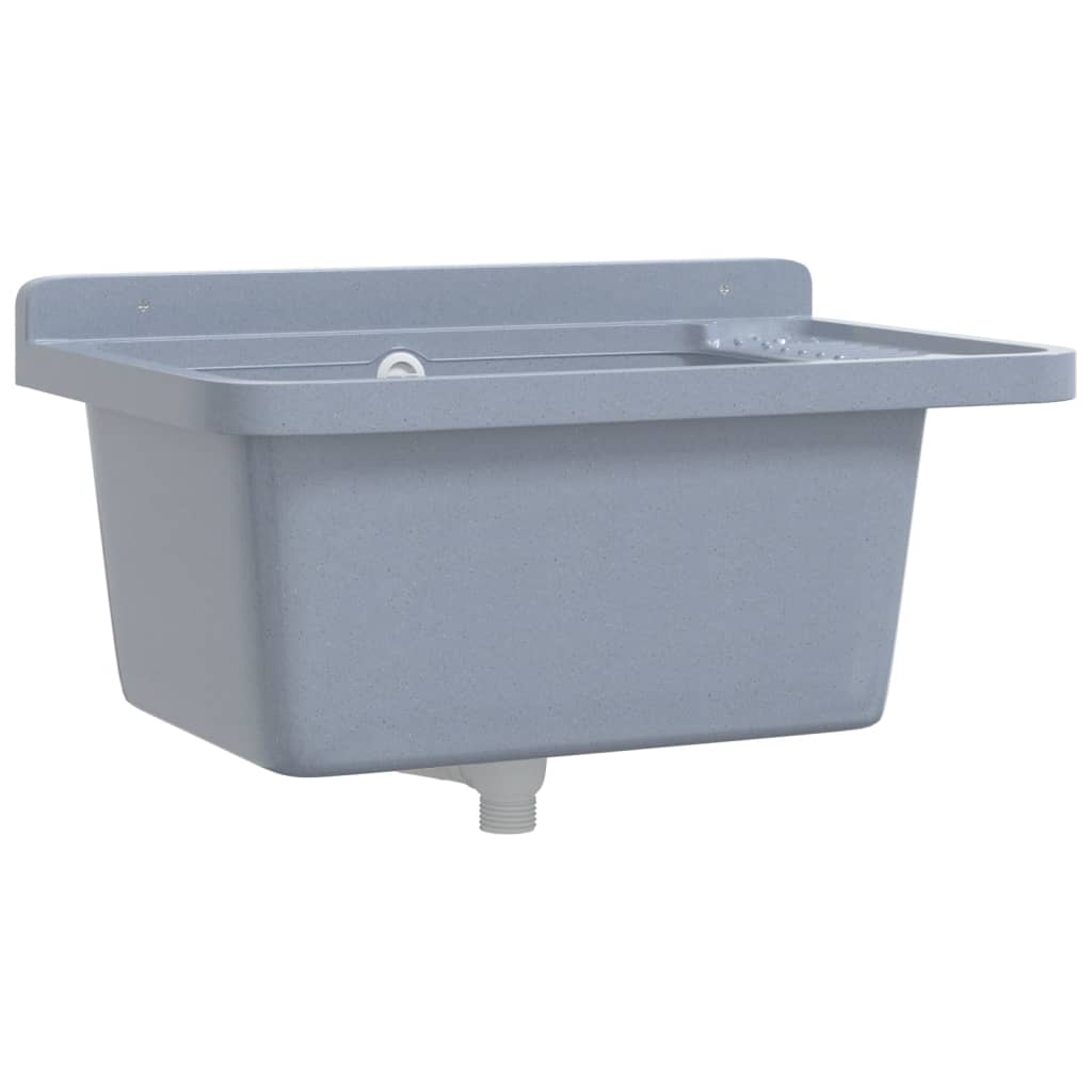 Wandwaschbecken Grau 60 x 40 x 28 cm Harz