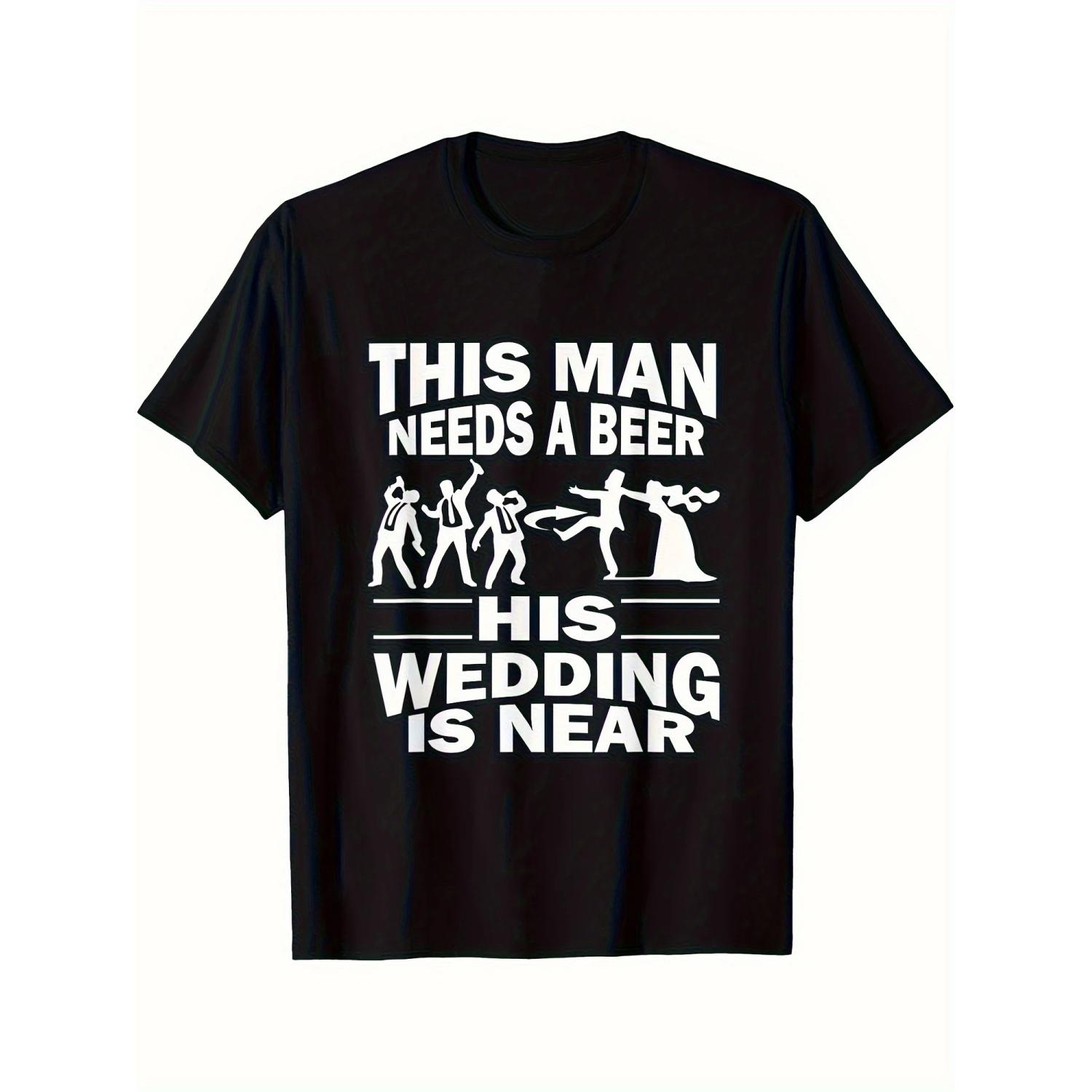 

Men s Fun Single Party T-shirt - Beer Wedding Dress, Best Man Group Style Wedding Party Dress, Beer Theme Dress S чёрный