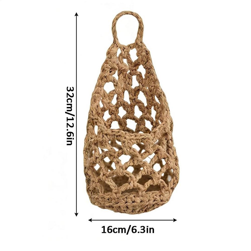 Boho Macrame Plant HangerBasket  for Succulents Cotton Rope Woven Hanging Basket with Net Pouch Home Decoration Organizer