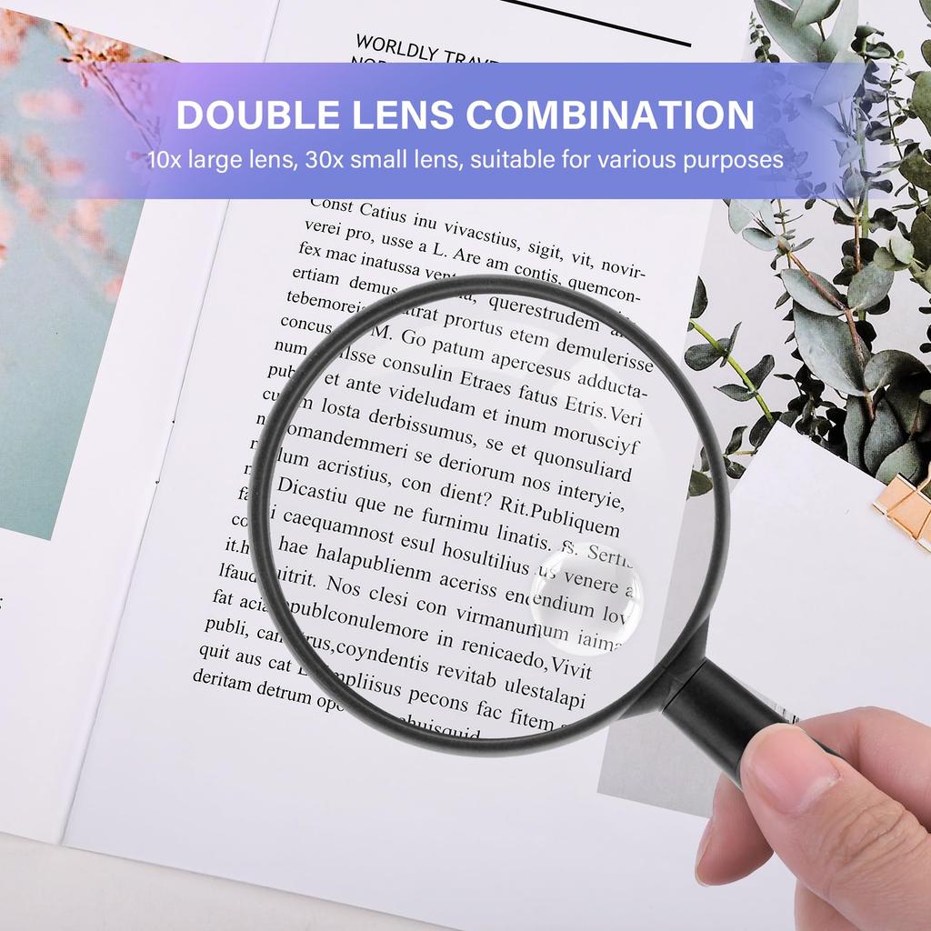 10x and 30x magnification handheld easy to 75mm convenient size for reading magnifier, large, see, lightweight, simple, diameter,