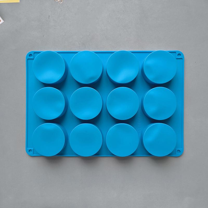 Round Chocolate Cookie Molds Chocolate Silicone Mold 12-Cavity Cylinder Silicone Molds For Jelly Mini Cakes Muffin Baking