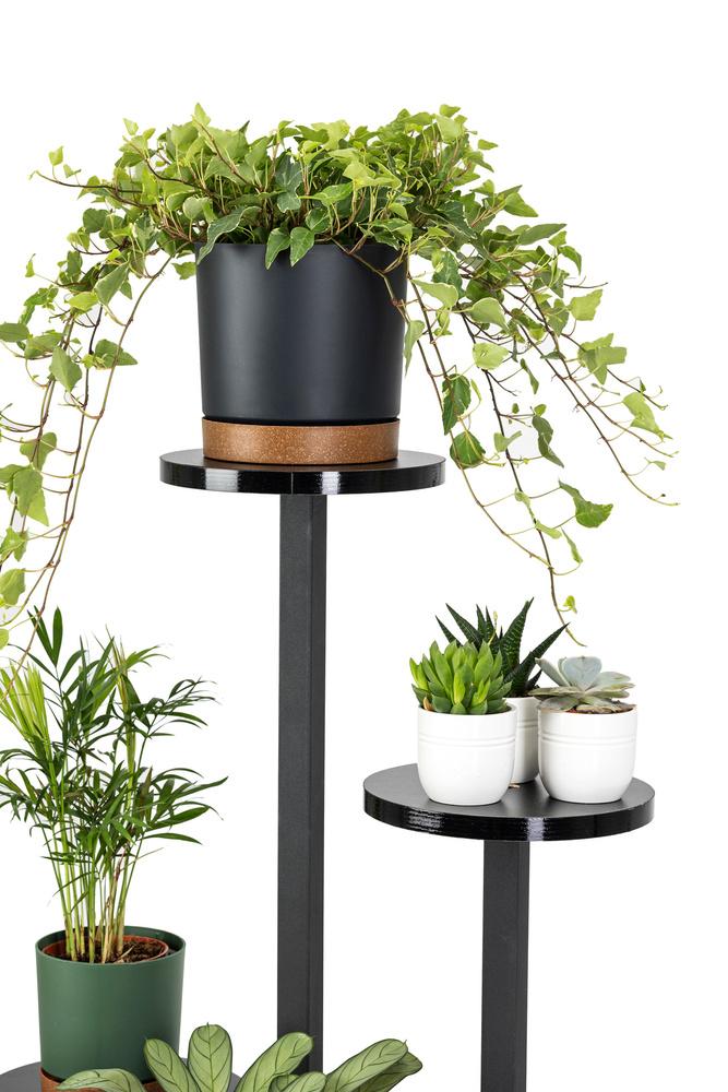 FINO Universal Flower Stand - Black, 4-tier Flower Stand for 6 Pots