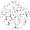 100pcs/lot 7mm Round Acrylic Letter Beads A-Z Alphabet Beads Loose Beads For DIY Bracelet Necklace Keychain Jewelry Making