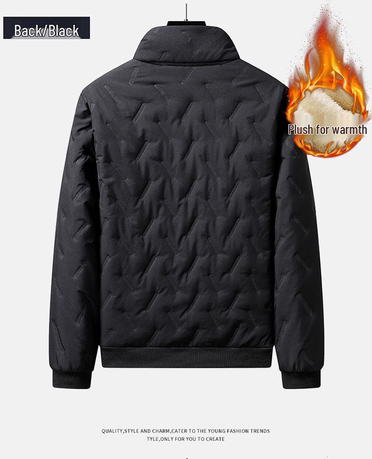 Men's Fleece-Lined Lamb Wool Jacket, Warm, Versatile, Plus Size, Autumn/Winter Coat for Youth/Middle-Aged.