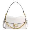 ChainTabby 30 Gold Hardware Leather Shoulder Handbag Large Women's White