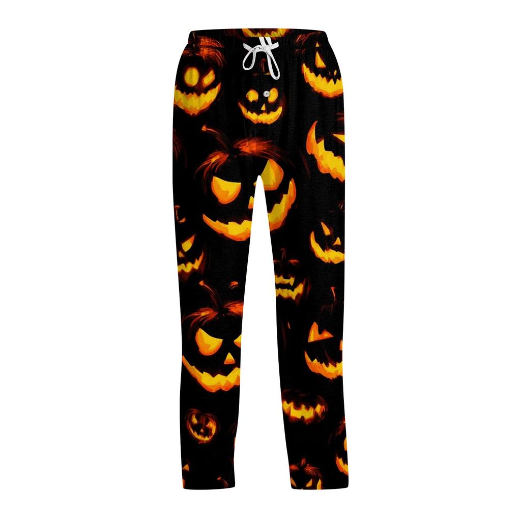 Men's Halloween Print Drawstring Lounge Pants Casual Sleepwear Bottoms Comfortable Fit Relaxed Style
