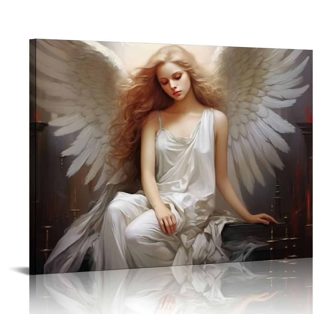 2pcs HD Digital Printed Curtains Living Room Bedroom Rod Pocket Curtains Colorful Angel Wings Print Curtain For Bedroom Window