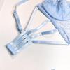 New Fashion Lingerie Lace Cross Mesh Pleated Fishbone Sexy Lingerie Sets