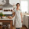 Floral Printed Kitchen Cooking Apron Breathable Anti-fouling Florist Apron with Pocket Adjustable Gardening Work Uniform