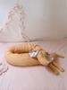 Cot bumper, decorative pillow, DOG cuddly toy (mustard + wild rose)