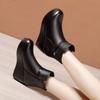 Small Size 32-43 Medium Heel Platform Wedges Boots Women Shoes Fall Winter 2024 Short Ankle Boots Soft Leather Botas Plush