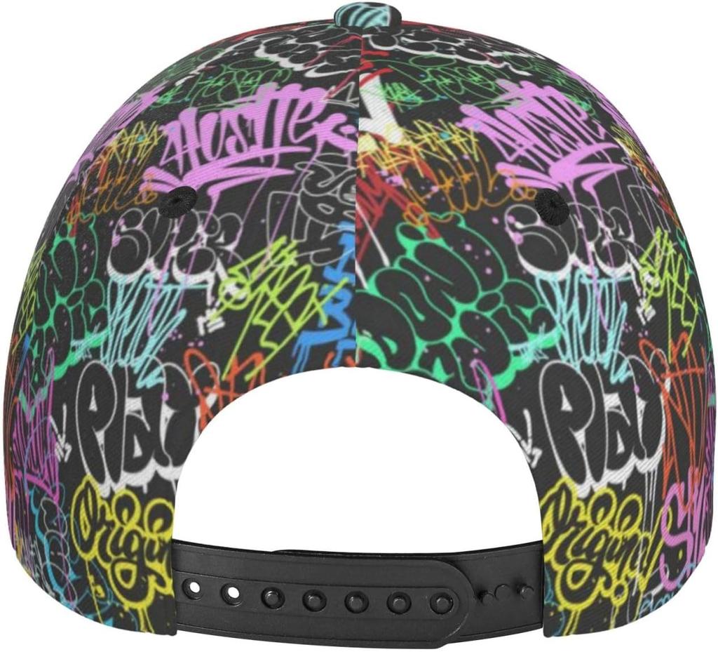 Lustige Graffiti-Hüte Bunte Graffiti-Baseballkappe Verstellbare Snapback Trucker-Kappe für Damen Herren