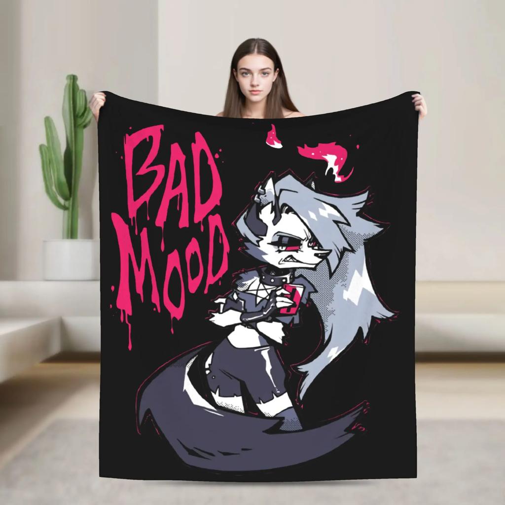 Loona Anime Fleece Throw Blanket Soft Rug for Travel Bed Helluva Boss Plush Warm Cozy Wrap