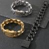 25MM Thick Snake Cuban Link Bracelet for Men Heavy Duty Stainless Steel Hip Hop Chain Bracelet Man 9.06" Biker Punk Jewelry Gifts