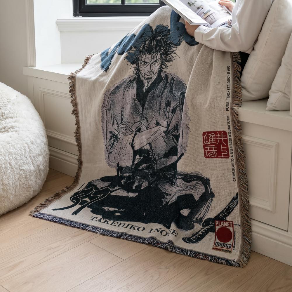 Custom Size Anime Woven Blanket Soft Home Cover Blanket for Couch Bed and Chair