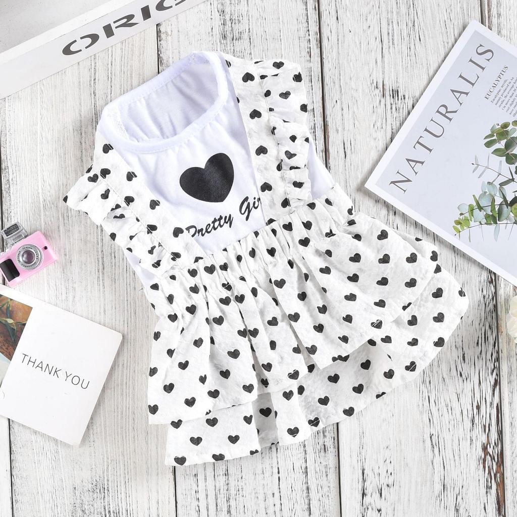 Heart Maid Princess Dress - Spring/Summer Thin Style for Small Dogs