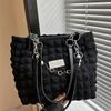Summer Sweet Ruffled Bubble Cloud Shoulder Bag, Large-capacity Tote for Outings and Commuting, Fashionable Women's Soft Handbag