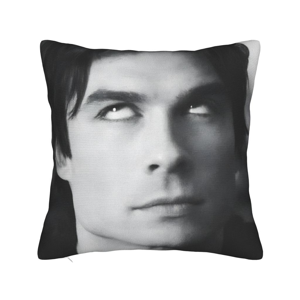 Ian Somerhalder Pillowcase Printed Polyester Cushion Cover Decorations Damon Salvatore Cat Throw Pillow Case Cover