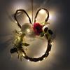 Easter Bunny Vine Hoop Handcrafted Flower Circle Handmade Decoration Spring Door Hangings Rabbit Garlands Accessory