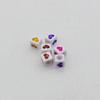 DIY Jewelry Making 50pcs Colorful Heart Printed Loose Beads Necklaces Bracelet Beads with Big Hole Square Beads