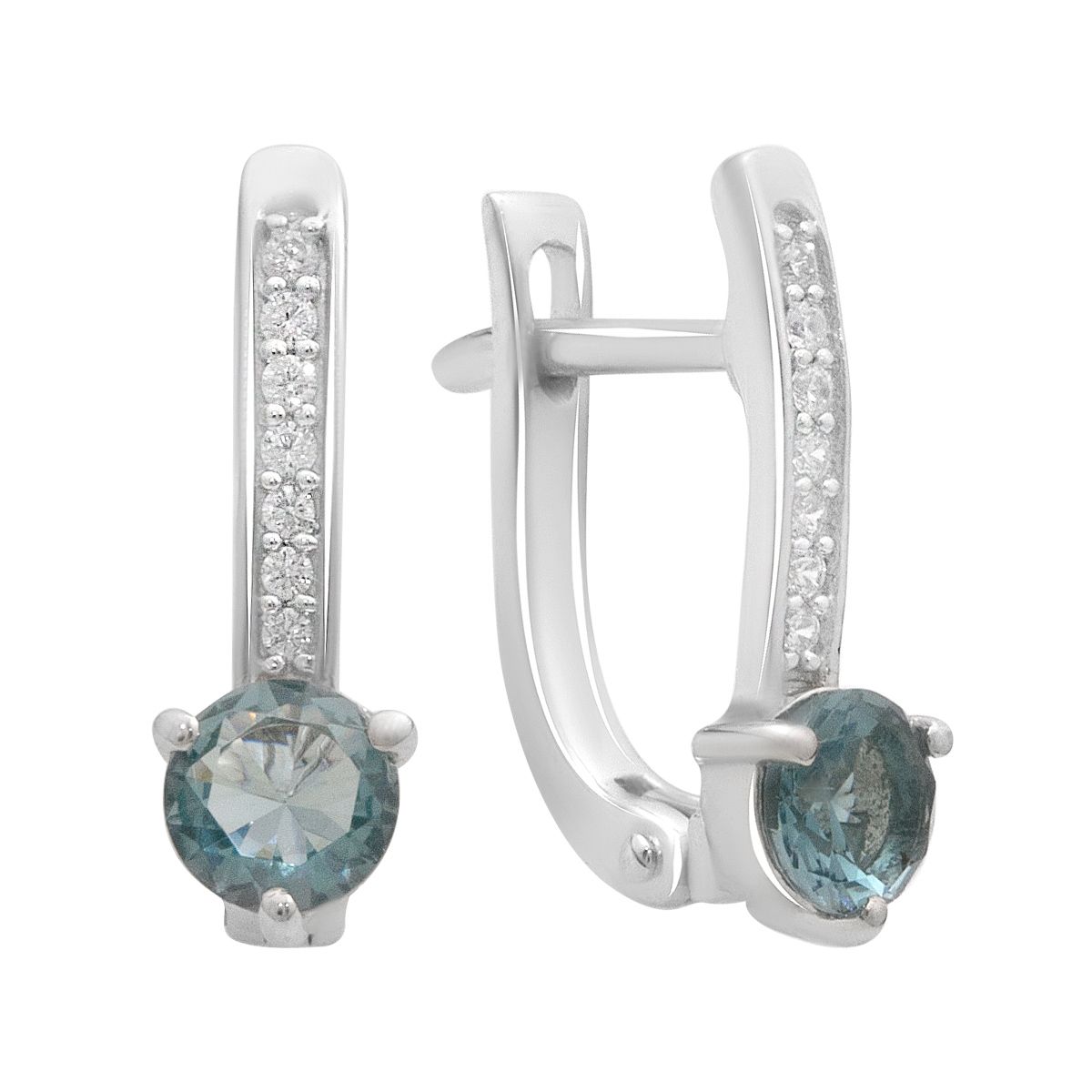 

Silver earrings with London Blue topaz 0.886ct (2196129) синій