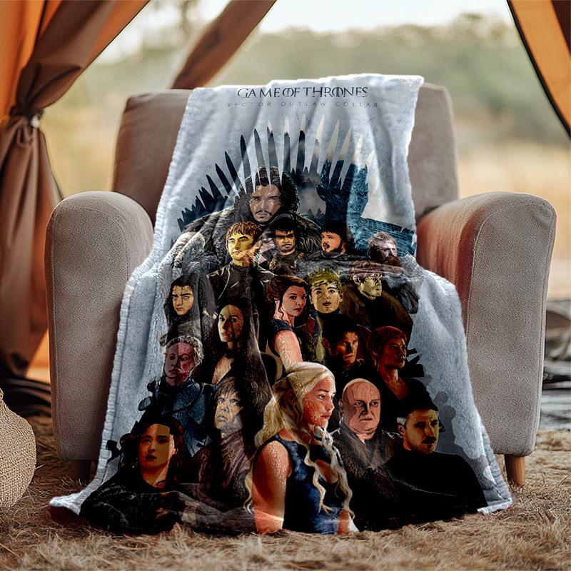 Game Thrones Flannel Blanket Soft Warm All-Season Throw, Design for Camping, Car Travel, Hiking Sofa, Bed, Office Perfect Gift for Parties