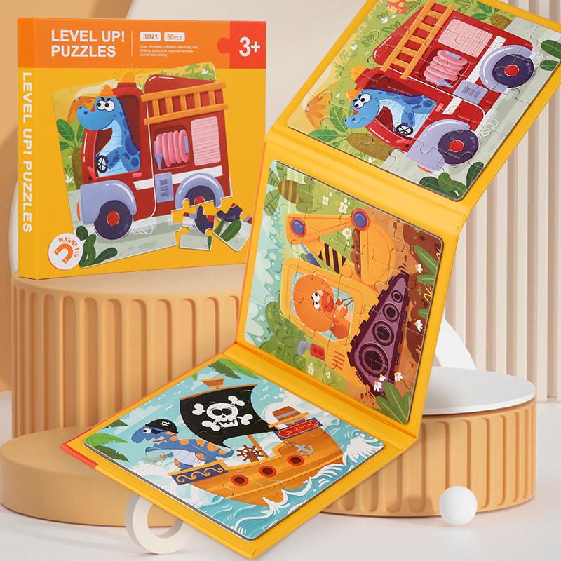 Advanced Magnetic Puzzle Board: 3-in-1 Early Childhood Educational Toy for 2-Year-Old Boys & Girls