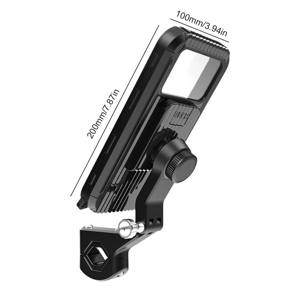 Motorbike Phone Stand Flexible Waterproof Rear View Mirror Phone Support Strong Suction Bicycle Phone Bracket for Phone 4-7 Inch