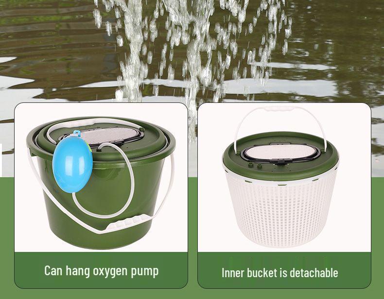 Double Layer Stream Fishing Bucket with Lure Box