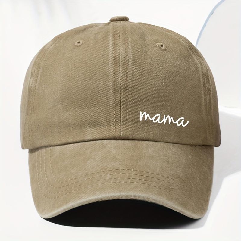 1pc Women's "Mom" Printed Baseball Cap,Retro Washed Daddy Hat,Outdoor Adjustable Mother's Day Gift,Suitable for Sports,Fishing