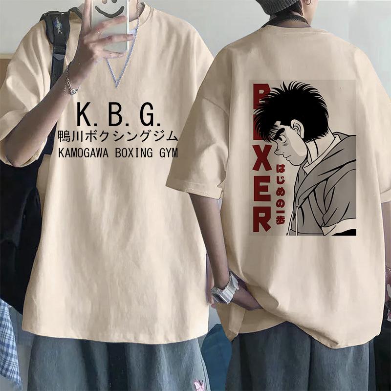 Hajime No Ippo Hip Hop Size TShirt Anime Harajuku Tee Tops Men Women Makunouchi Takamura T-Shirt KGB Y2k Manga Tshirt Clothes