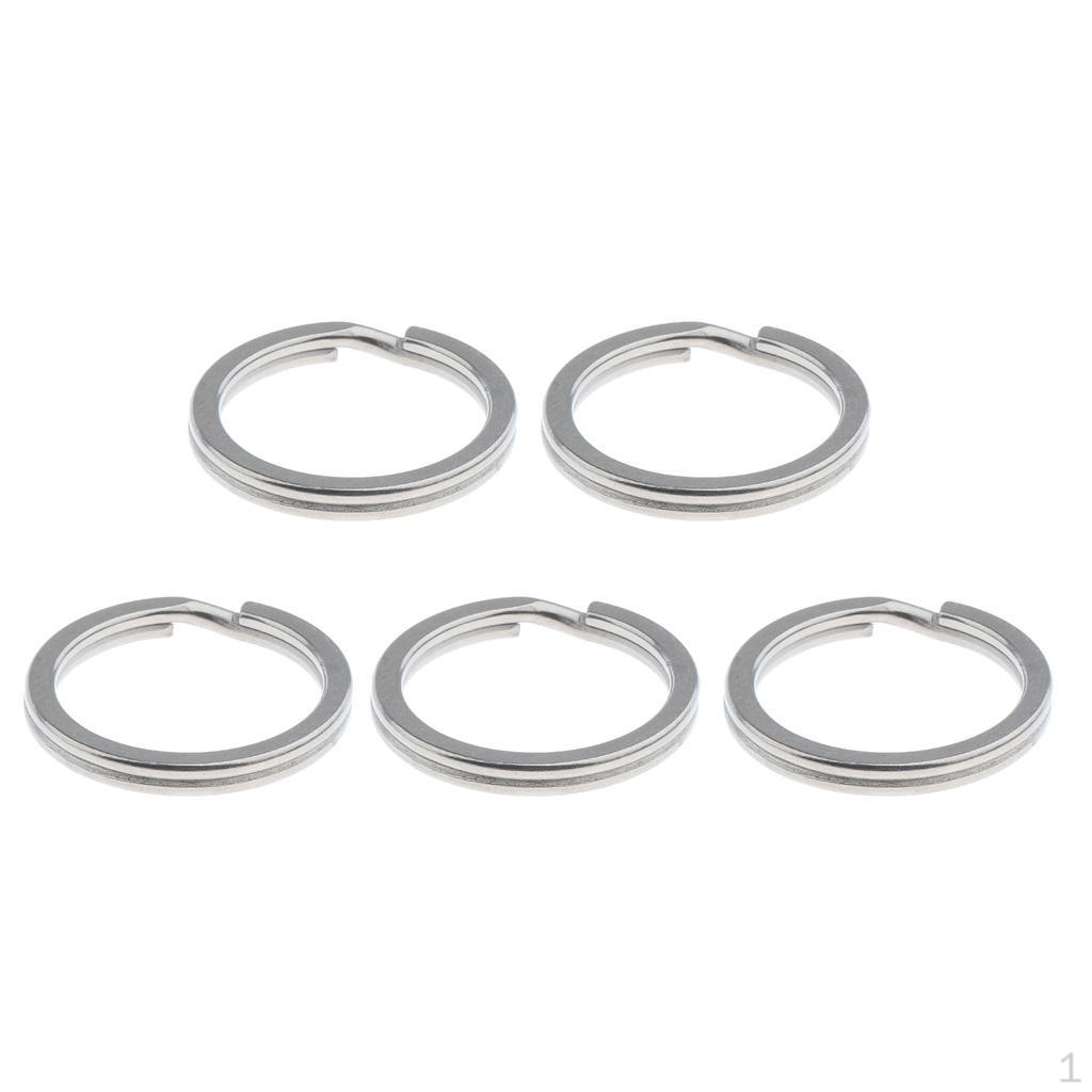 

5 шт. Титановый брелок Разъемное короткое кольцо Держатель для ключей Пряжка Крючок - Серебристый, 25 мм