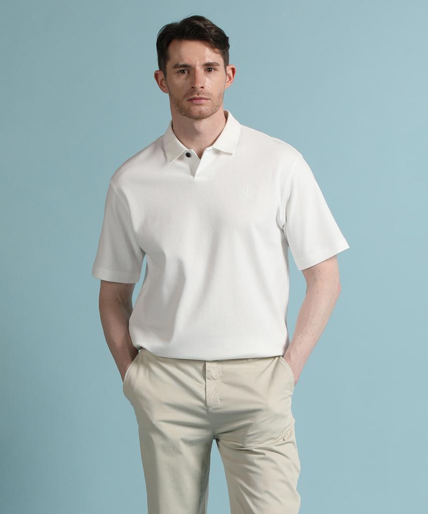 PANICALE White Logo Short Sleeve Polo Shirt (Type A)