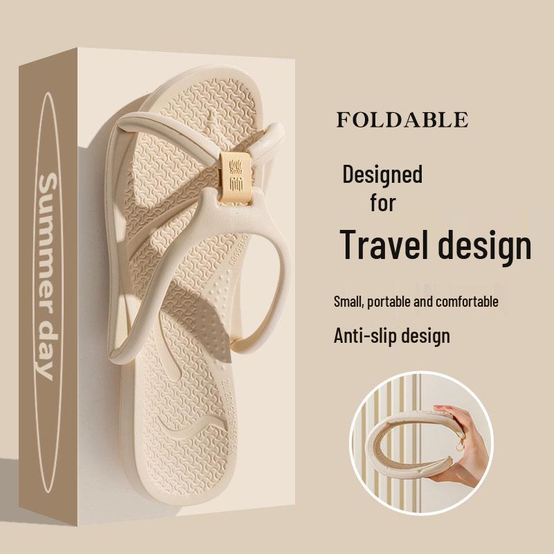 Unisex Portable Folding Non-Slip Travel Slippers for Bath & Beach