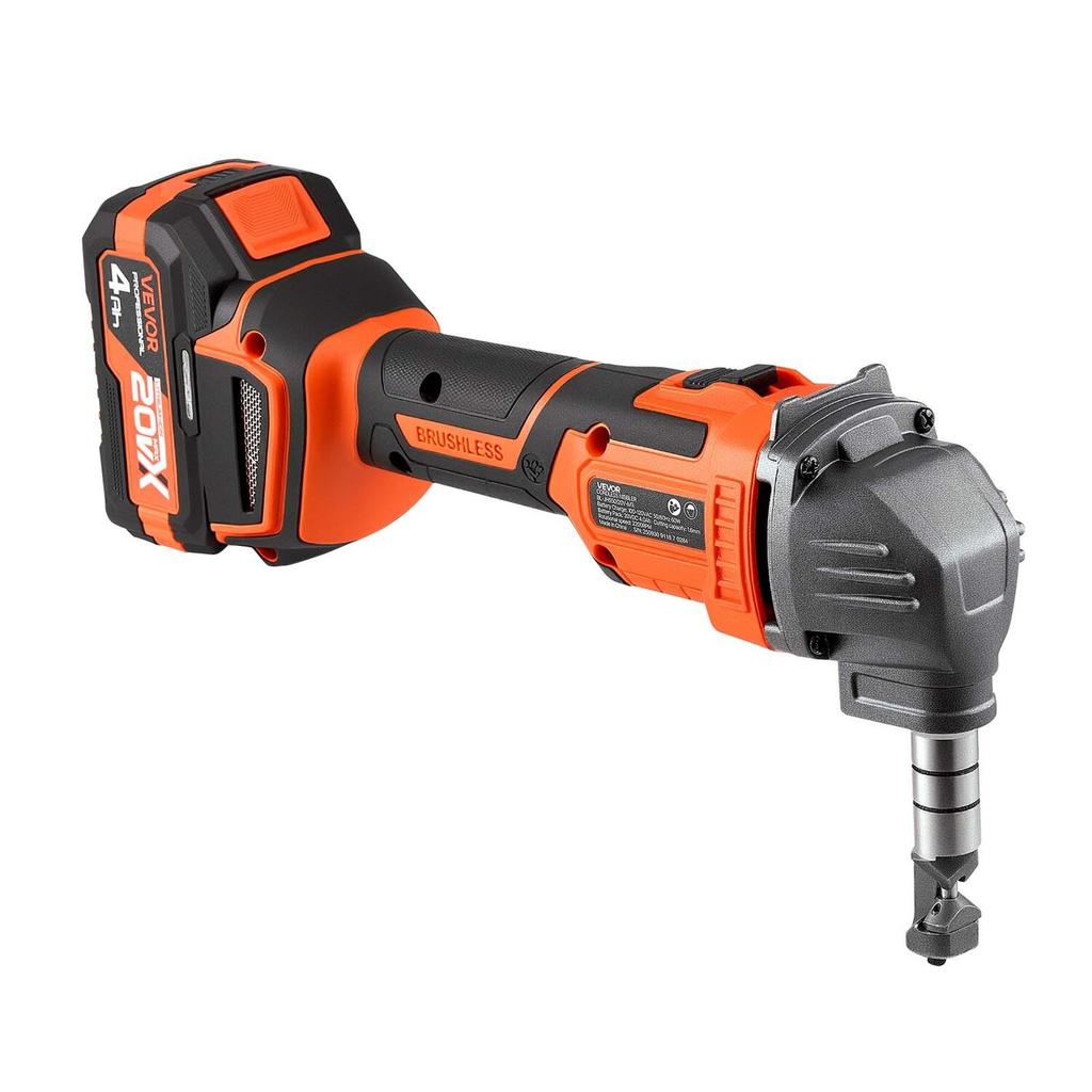 Cordless Metal Nibbler, with 20 V 4000 mAh Battery, 2200 RPM Efficient Brushless Motor, Electric Nibbler Metal Cutter with Plastic Carrying Case for