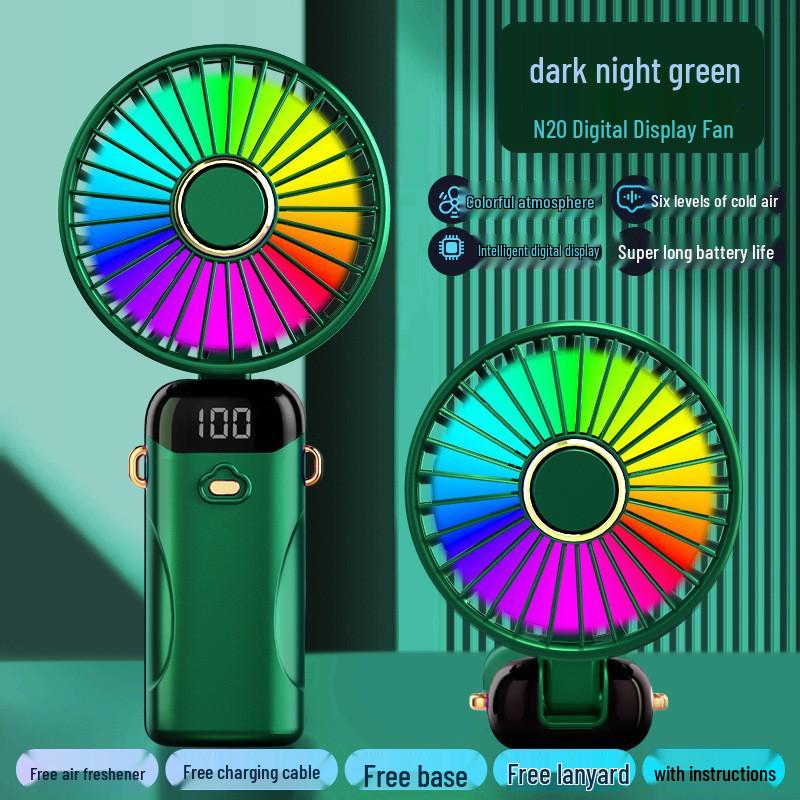 

USB Rechargeable Mini Handheld Fan with Aromatherapy and Silent Brushless Motor 19.4*6.9*5.3 cm