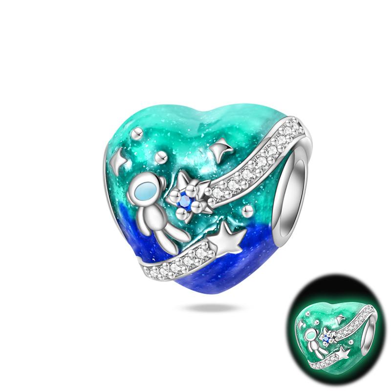 Forest Glow Elf Deer Charm Bead Component Astronaut UFO Bead Components Designed For Authentic Original 3mm Copper Metal Bracelet High Quality Fine