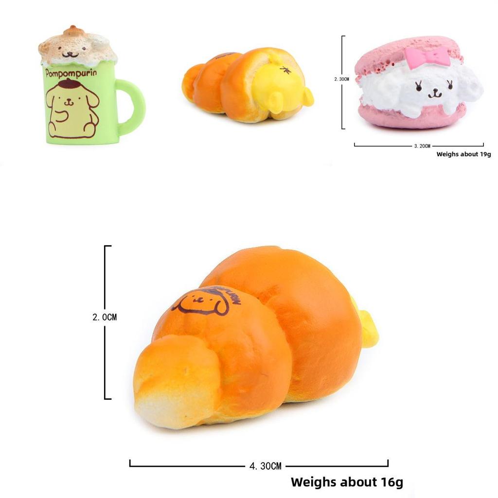 Creative Resin Food Scene Figurine With Cartoon Pompompurin Pudding For Home And Office