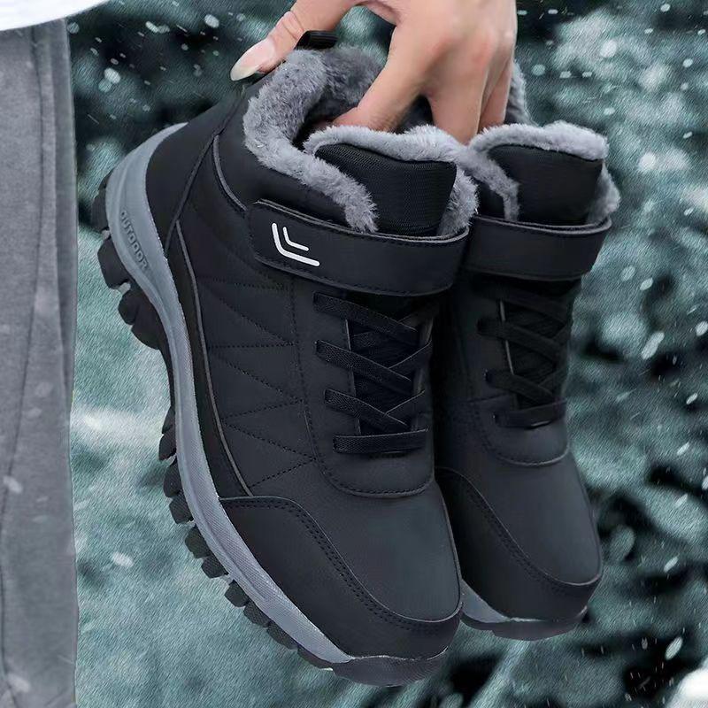Winter velvet men's shoes new snow boots high-top outdoor platform men's casual shoes winter warm men's cotton shoes