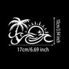 Tropical Palm Tree Sun Wave Sticker 1PC, Waterproof Durable Vinyl Decal for Car Window Bumper Laptop Decor