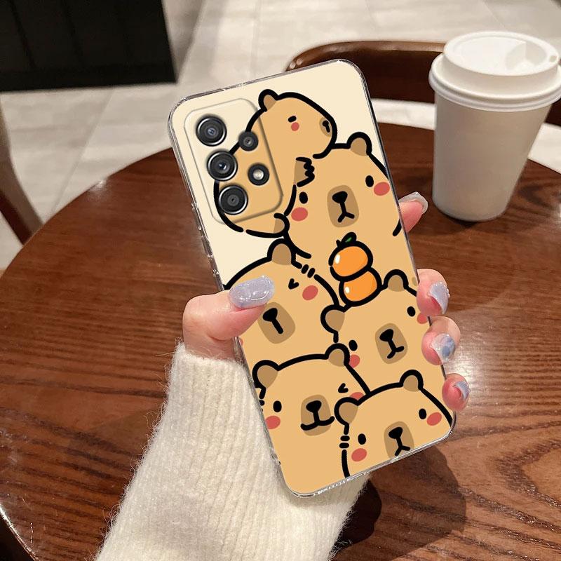 Capybara Cute Clear Soft Phone Case For Samsung Galaxy A56 A57 A37 A55 A54 A36 A35 A26 A25 A16 A17 A07 A52 A34 A73 A53 A21 Cover