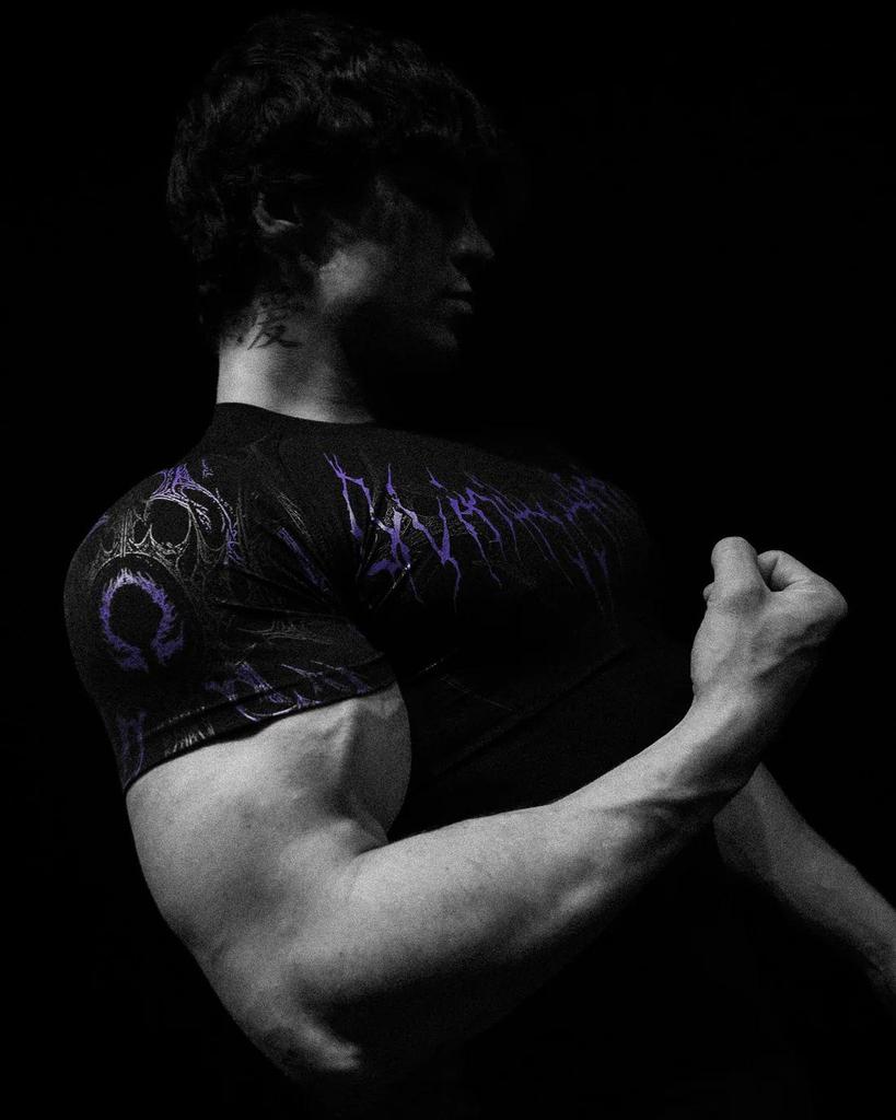 BreatheDivinity Venom Fitness Tricou Sport Unisex cu Uscare Rapidă, Strâmt