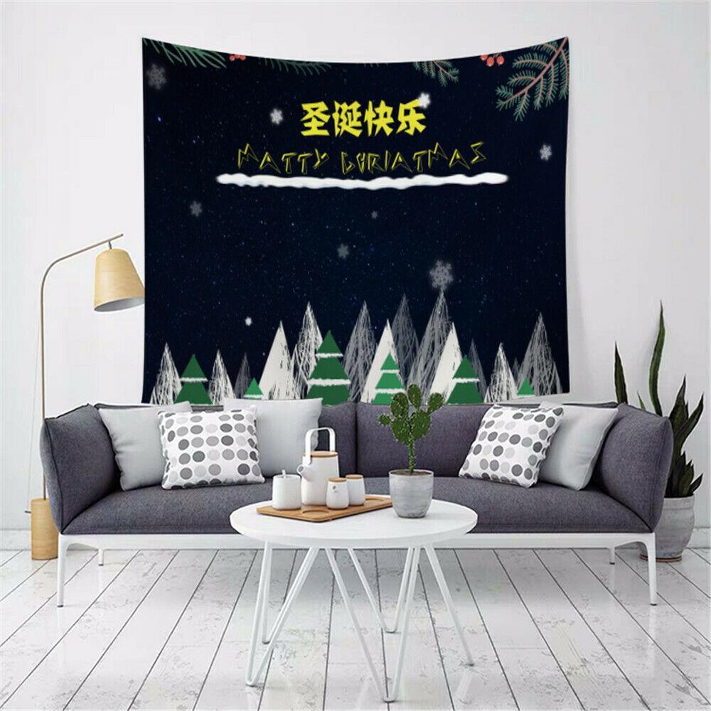 Merry Christmas Tapestry Santa Claus Reindeer Wall Decoration Backdrop Fabric Christmas Party Home Decor Tapestry Tapiz Navideño