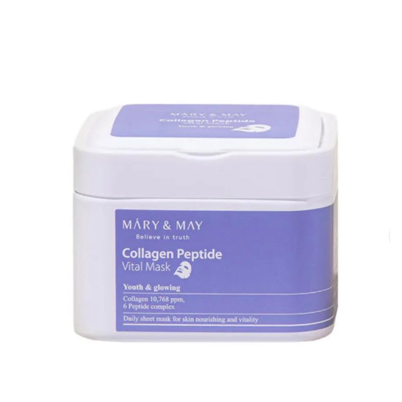 MARY & MAY Collagen Peptide Vital Mask 1pack (30pcs) Korea Beauty