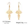 Skyrim Unalome Lotus Flower Dangle Earrings Stainless Steel Yoga Buddhism Pendant Drop Earring Spiritual Jewelry Gift for Women