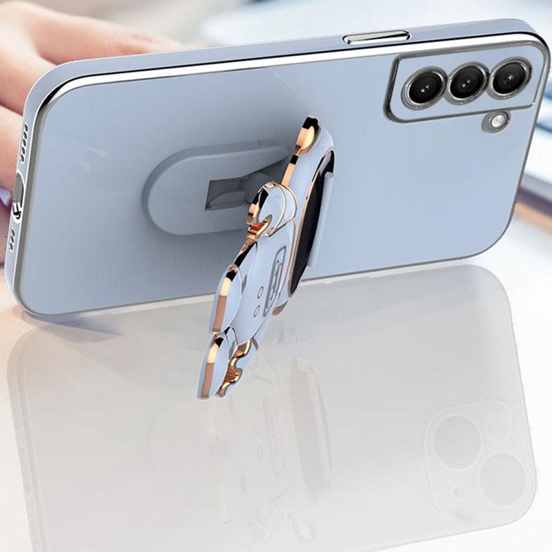 For Samsung Galaxy S23 Astronaut Phone Case Electroplating TPU Shockproof Cover
