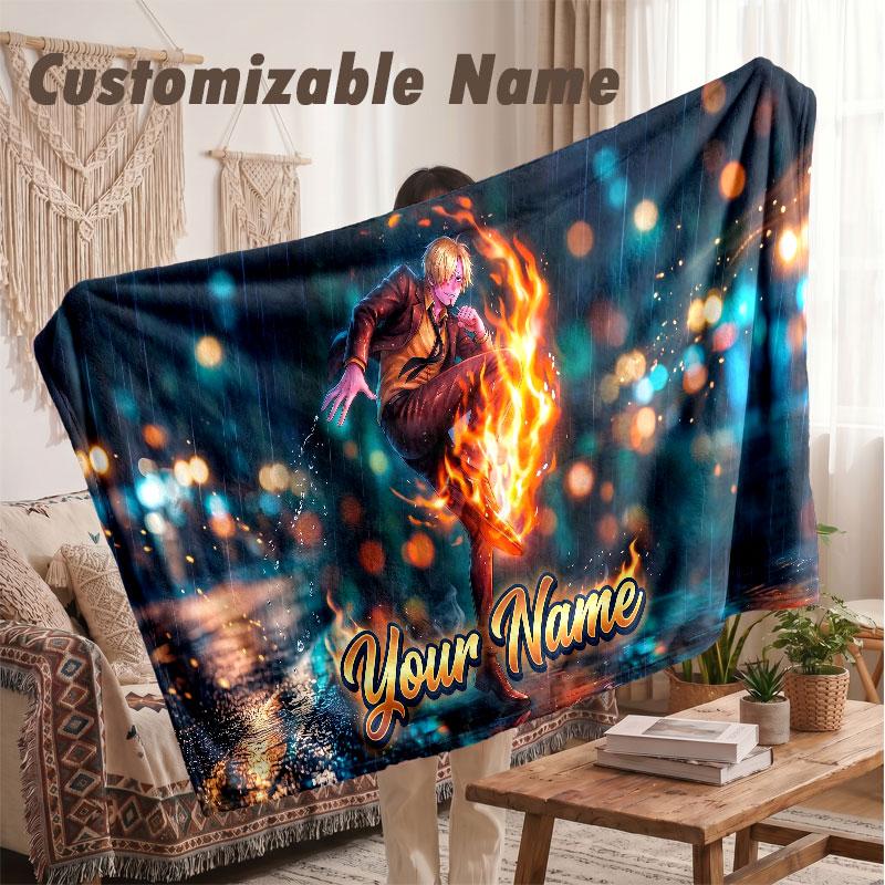 Coperta in Flanella con Nome Personalizzato, Coperta Leggera e Calda per Letto, Divano e Regalo di Festa